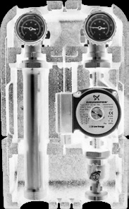 Насосная группа с прямым контуром 1" с насосом Grundfos UPSO 25-65 в теплоизоляции, 35kW[DT10°C]