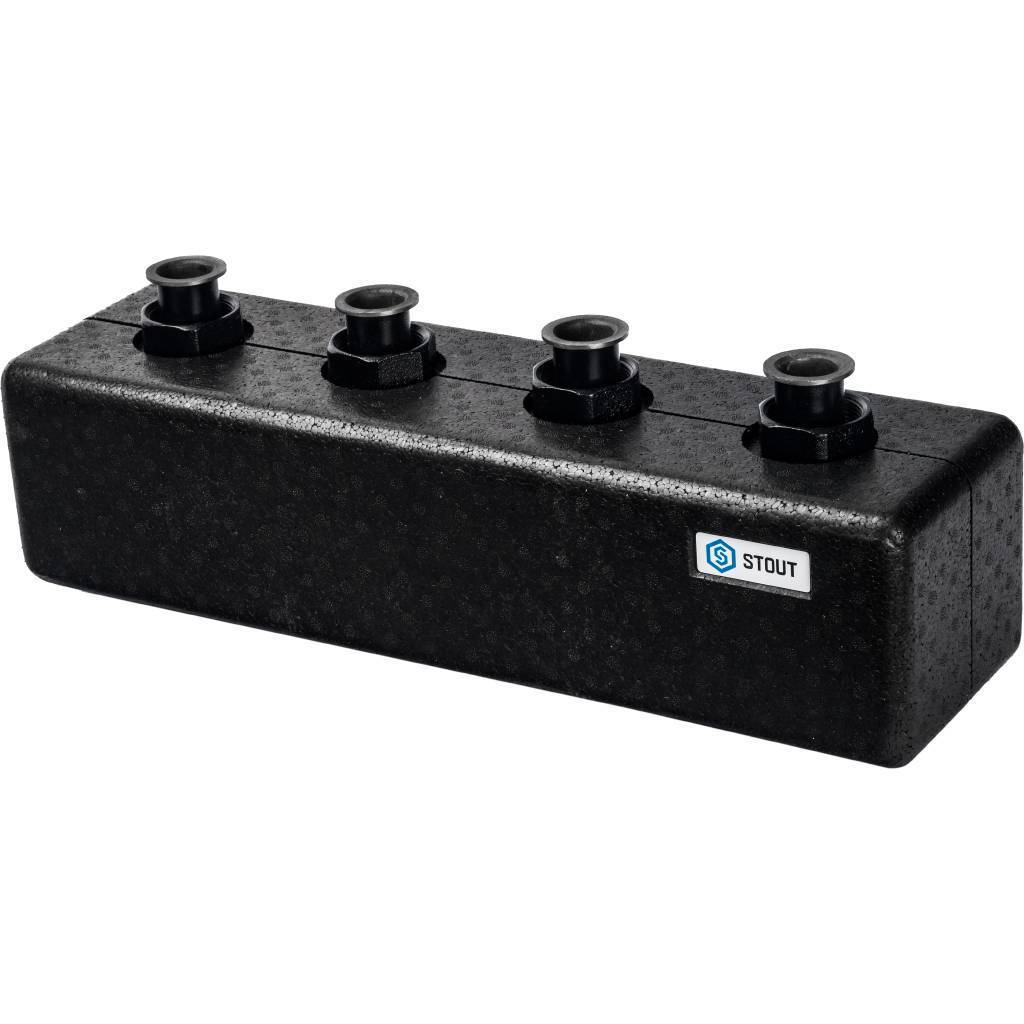 Стальной распределительный коллектор STOUT SDG-0017 2(3) отопительных контура, в теплоизоляции DN 25