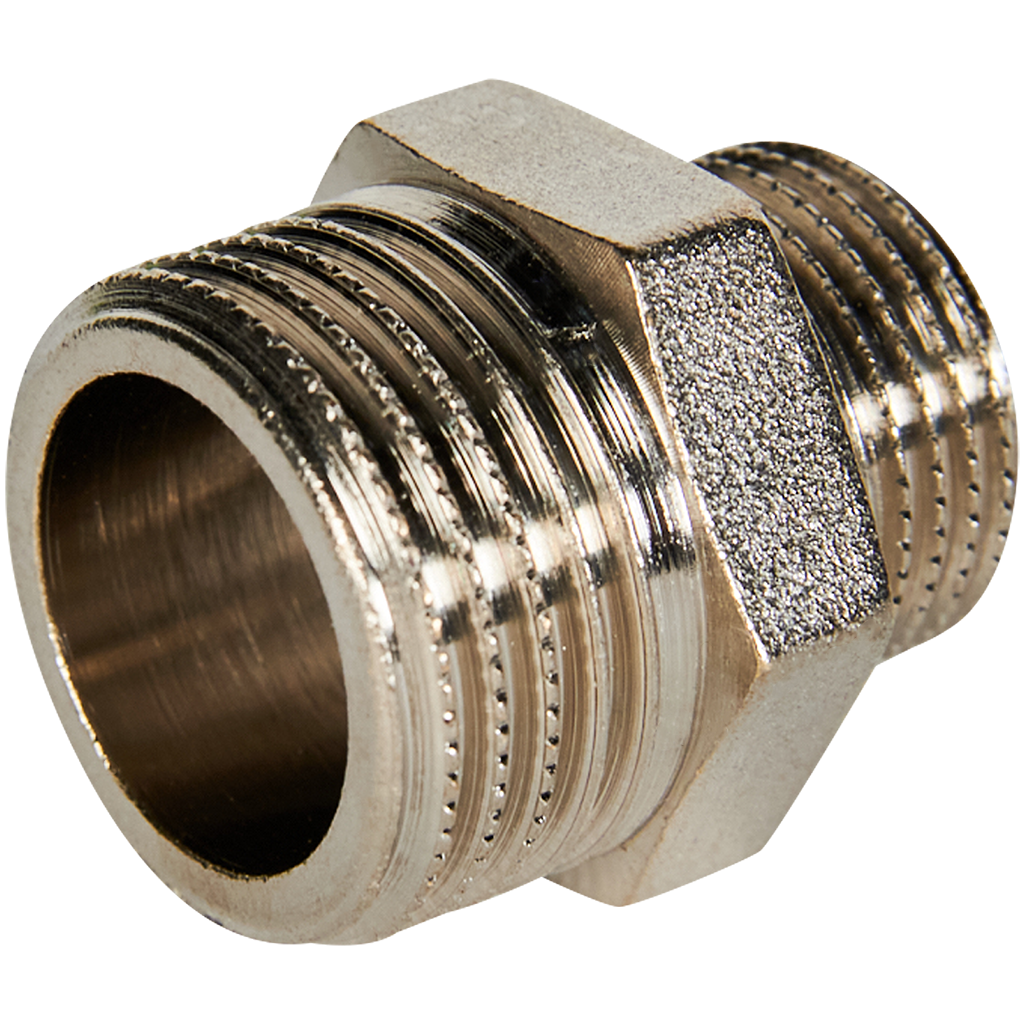 Ниппель НН STOUT переходной никелированный 1/2X3/8