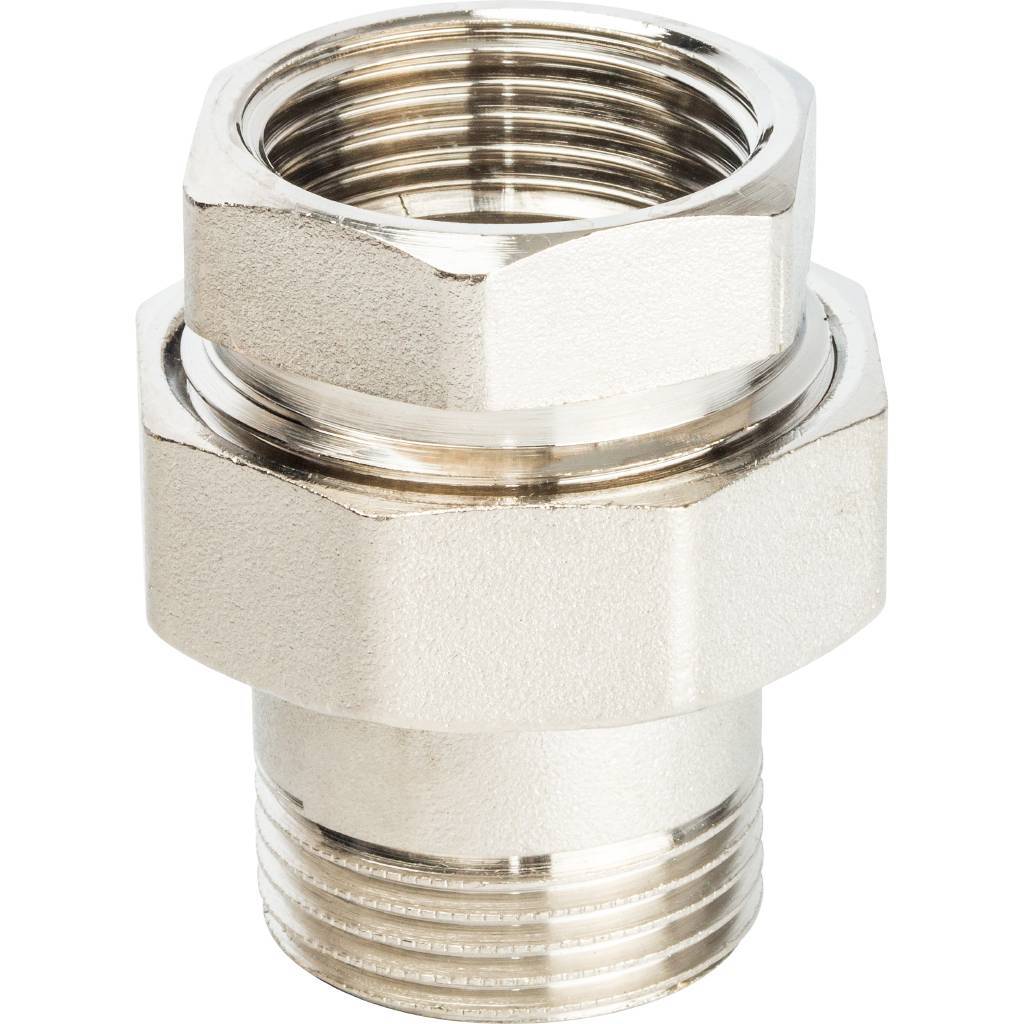 Разъемное соединение STOUT американка ВН никелированное, уплотнение под гайкой 1 o-ring кольцо