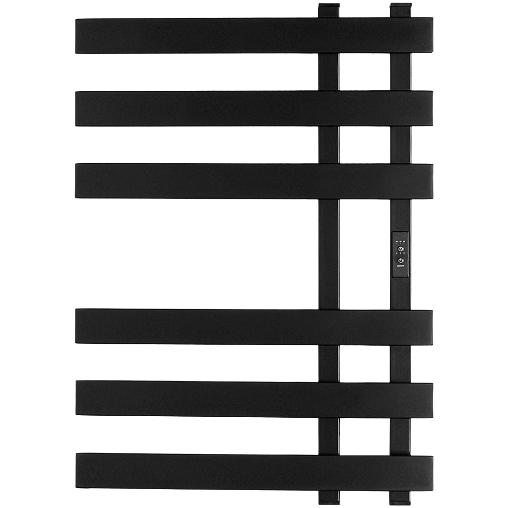 SHQ-N2QQ-007050 STOUT полотенцесушитель элекрический  NEOSOUL quadro 70*50 Черный матовый
