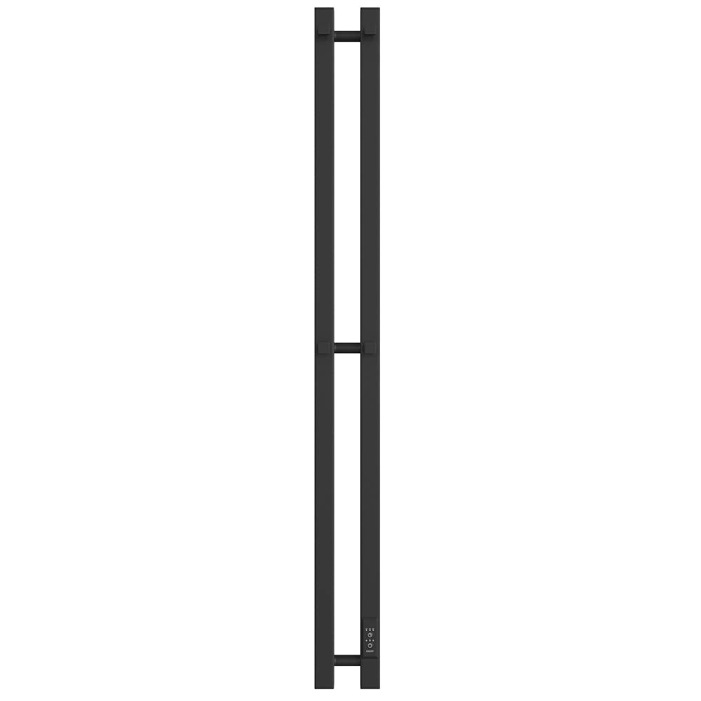 SHQ-R2Q0-012008 STOUT полотенцесушитель элекрический ROCK quadro 120*08 Черный матовый 2 опоры