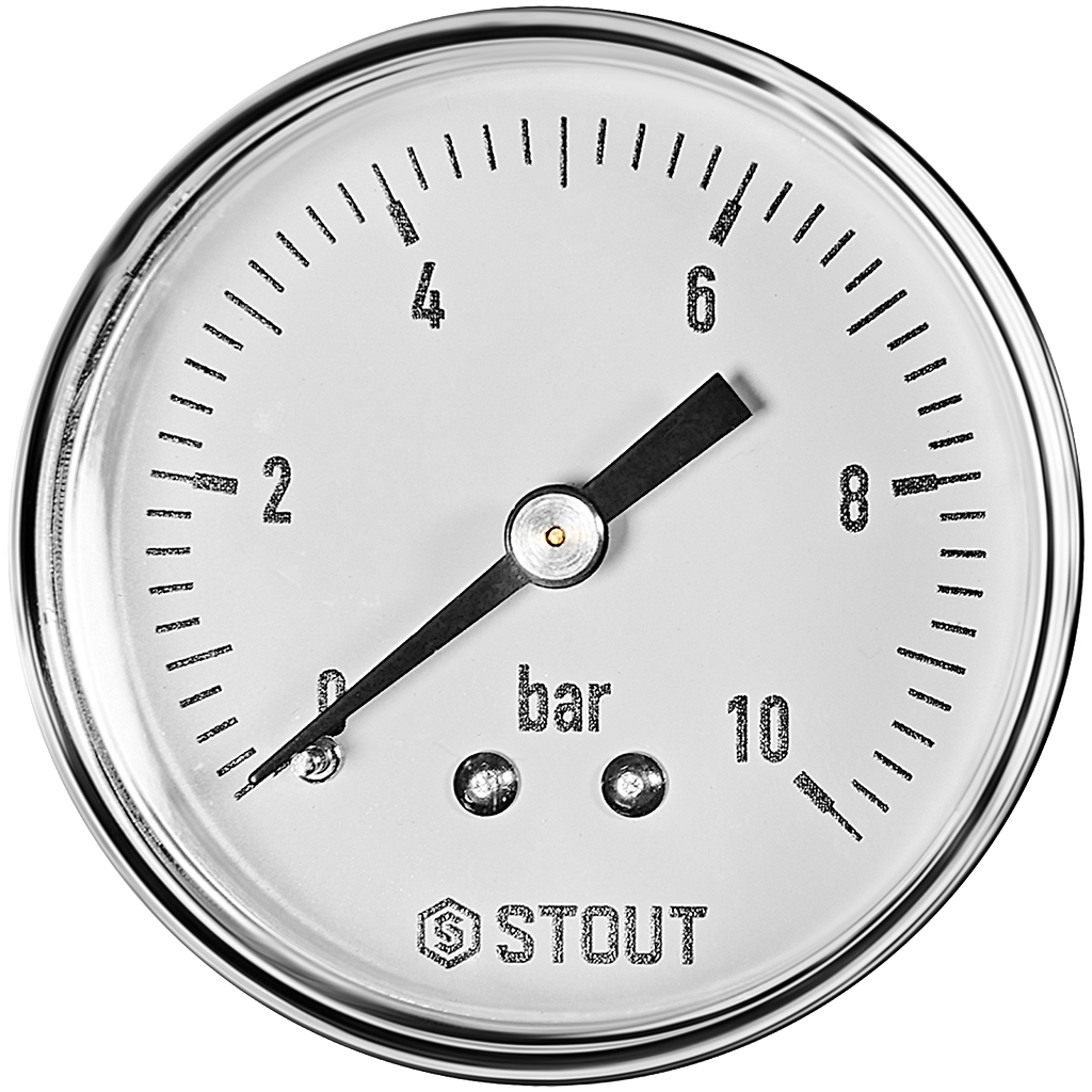 STOUT Манометр аксиальный. Корпус Dn 50 мм 1/4 , 0...10 бар, кл.2.5