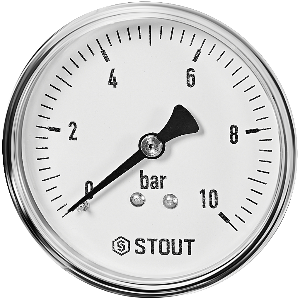 STOUT Манометр аксиальный. Корпус Dn 63 мм 1/4 , 0...10 бар, кл.2.5