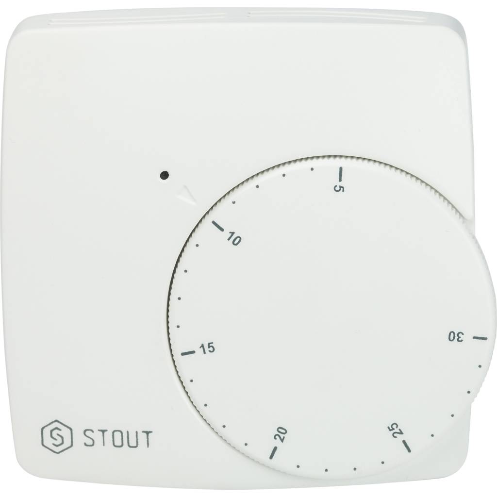 Проводной электронный термостат STOUT WFHT-BASIC со светодиодом