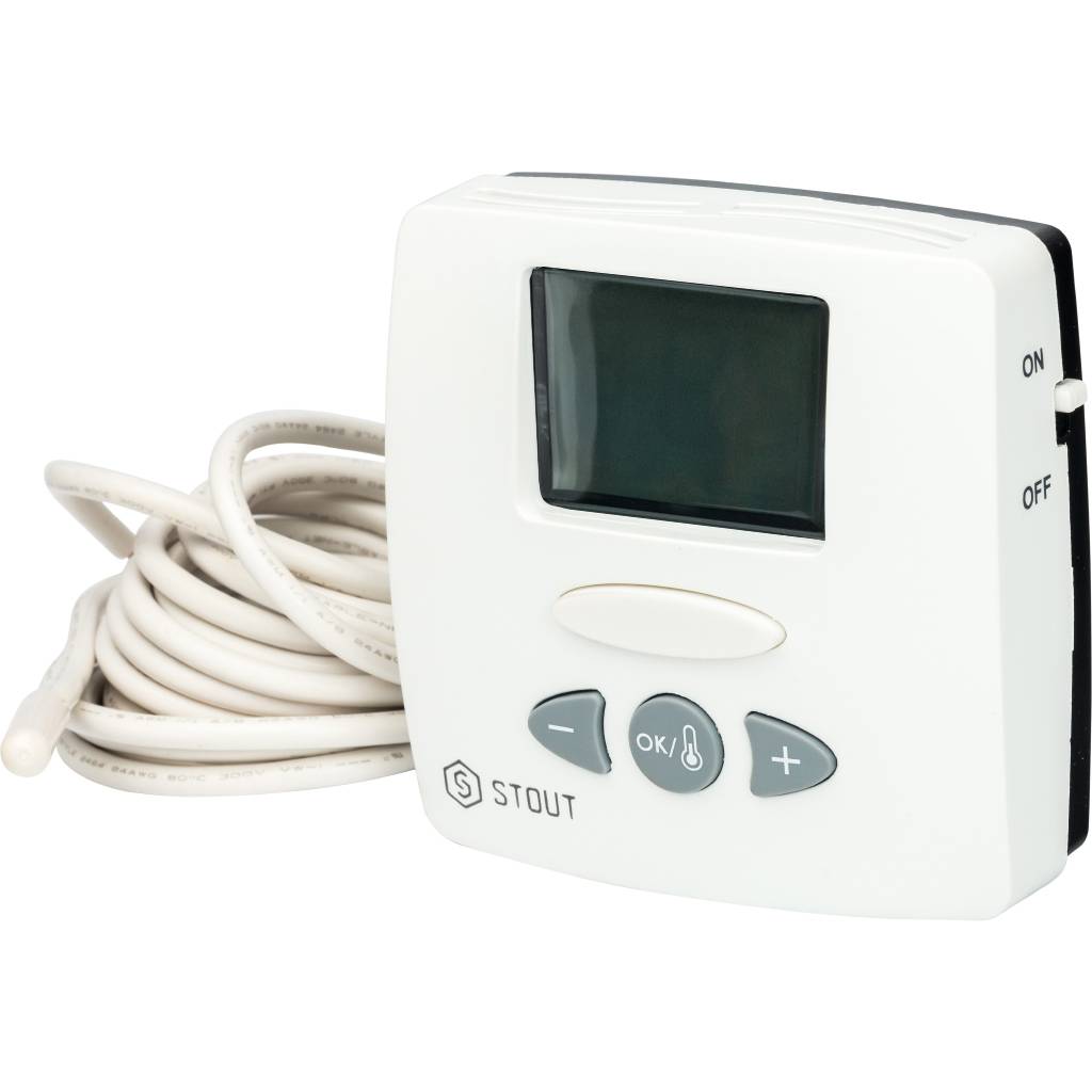 Термостат комнатный электронный STOUT WFHT-LCD. С выносным датчиком